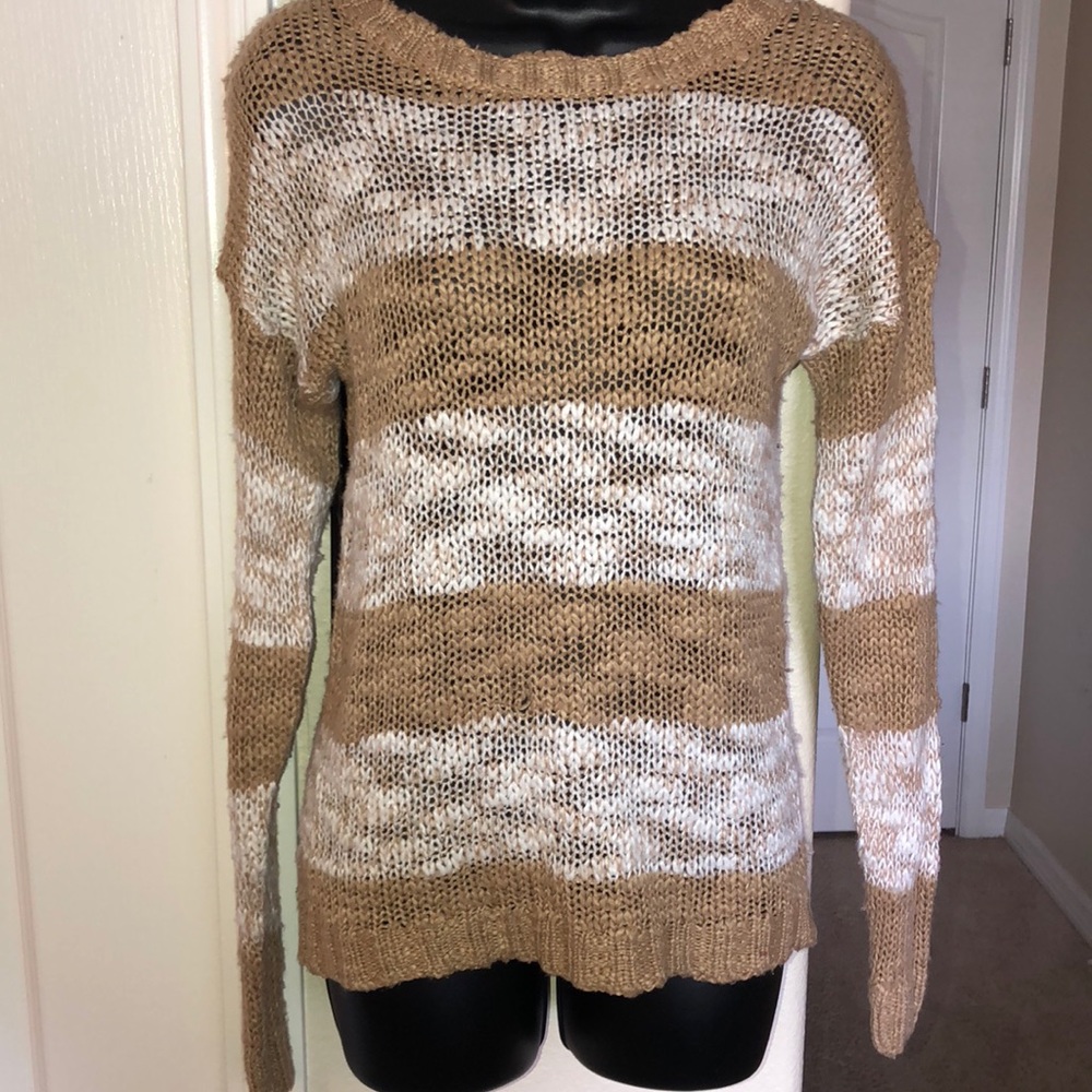 Taupe & White Sweater